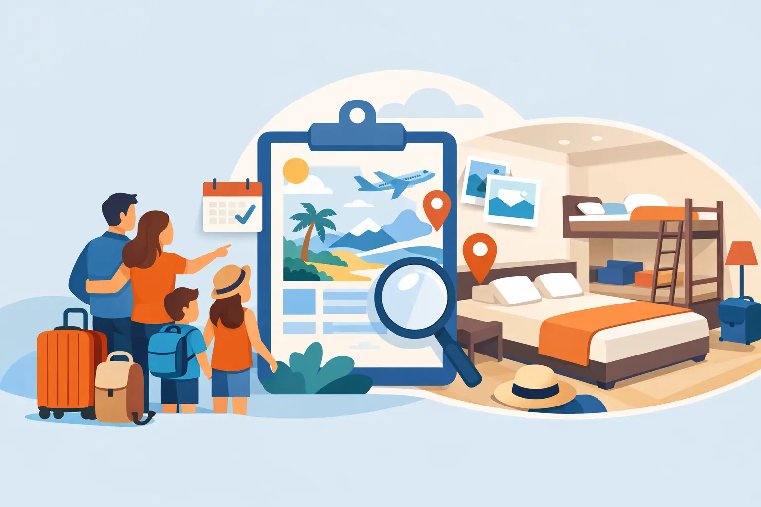 Urlaub mit großem Familienzimmer planen