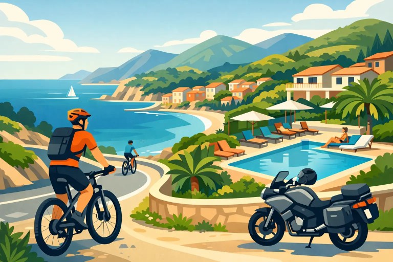Itinerario biker con resort attrezzato in Liguria