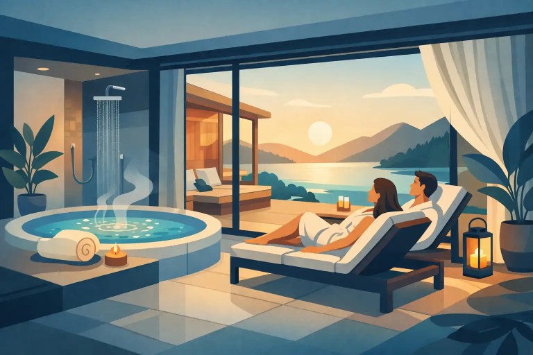 Wellnesssuite mit privatem Ruhebereich genießen